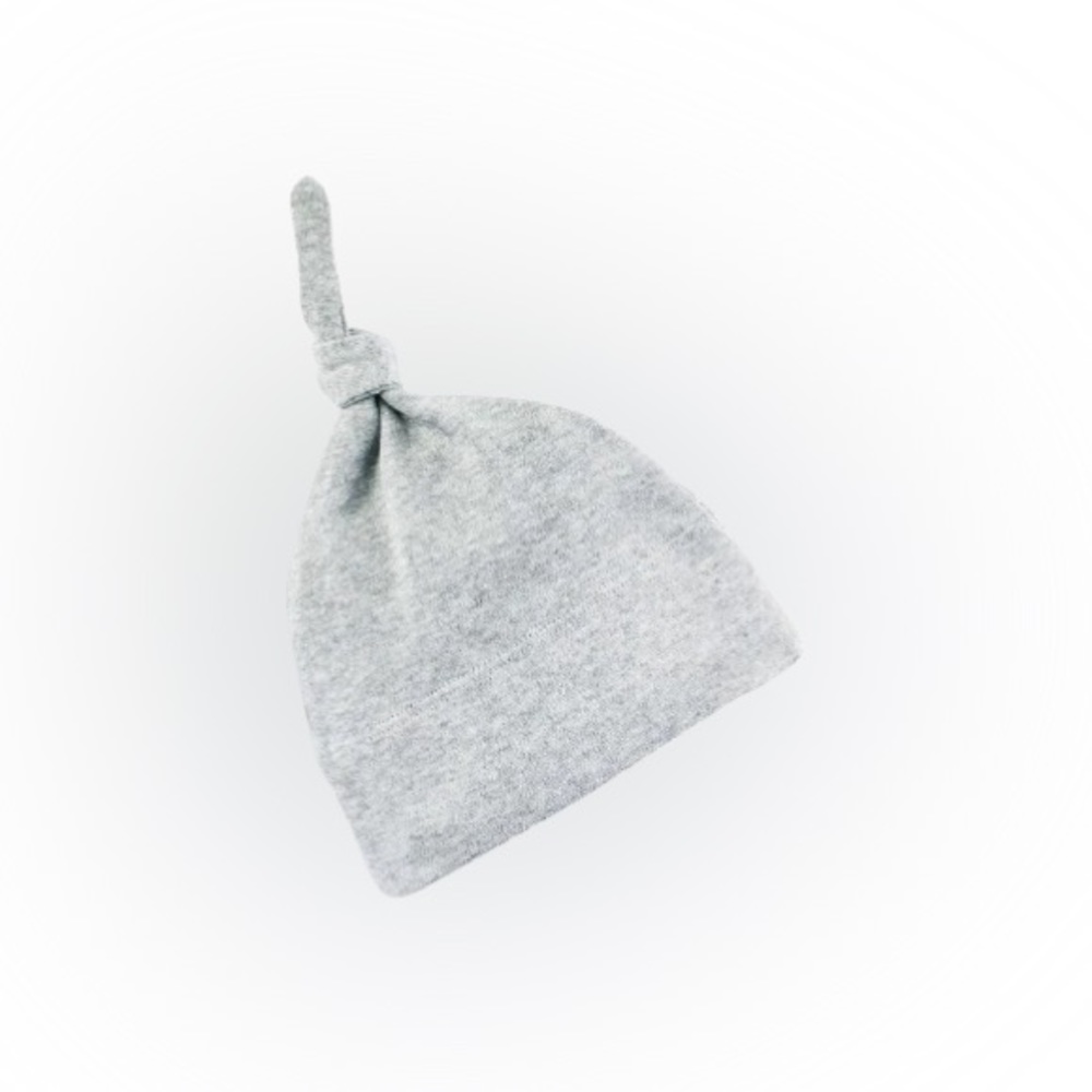 Organic Cotton Knotted Beanie - Heather Grey M/L